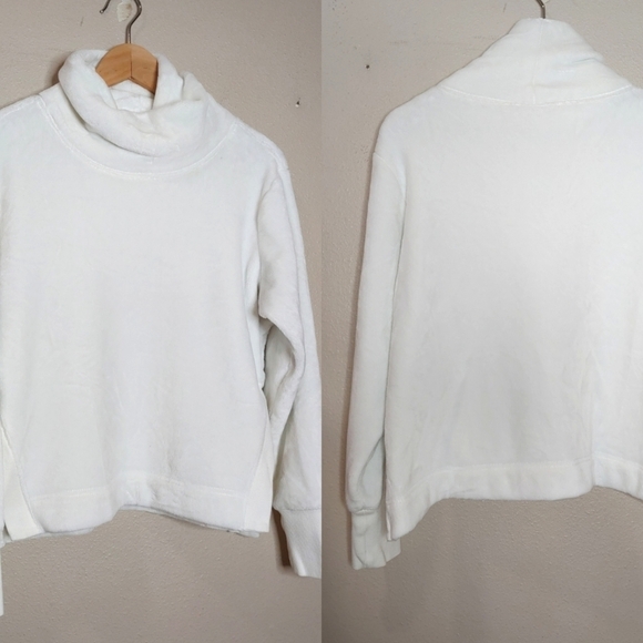 Athleta Double Karma Cozy Funnel Neck Pullover Sea Salt White XS 511446 - Picture 1 of 12